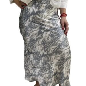 FALDA RASO ESTAMPADO GRIS/BLANCO LOSAN