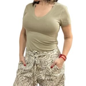 PANTALÓN CORTO ESTAMPADO BEIGE/KHAKI LOSAN