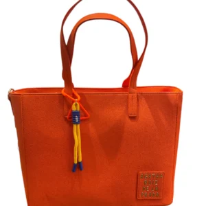 SHOPPER PIEL VEGANA LOGO NARANJA ARP