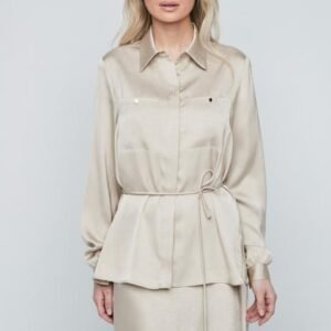 BLUSA SATÉN CINTURÓN FINO BEIGE DANDARA